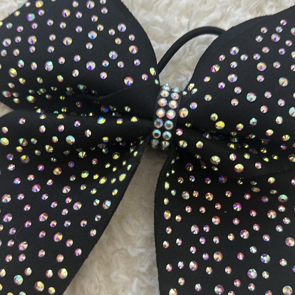 Variety All Star Black Cheer Bow with AB Crystals - Picture 3 of 5
